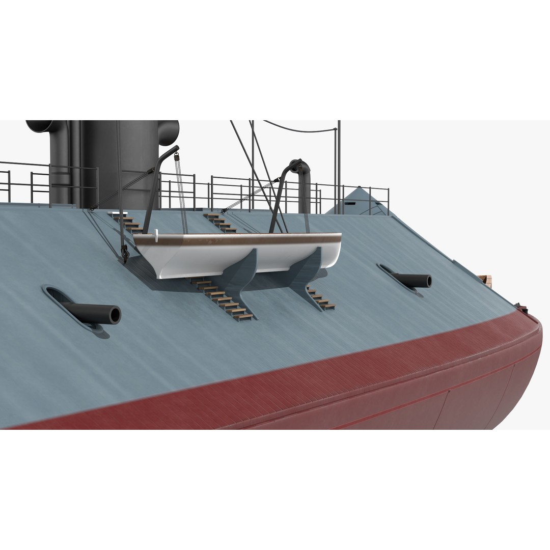 Confederate Navy Ship CSS Virginia 3D Model – Historic Ironclad, PBR Textures - View 19