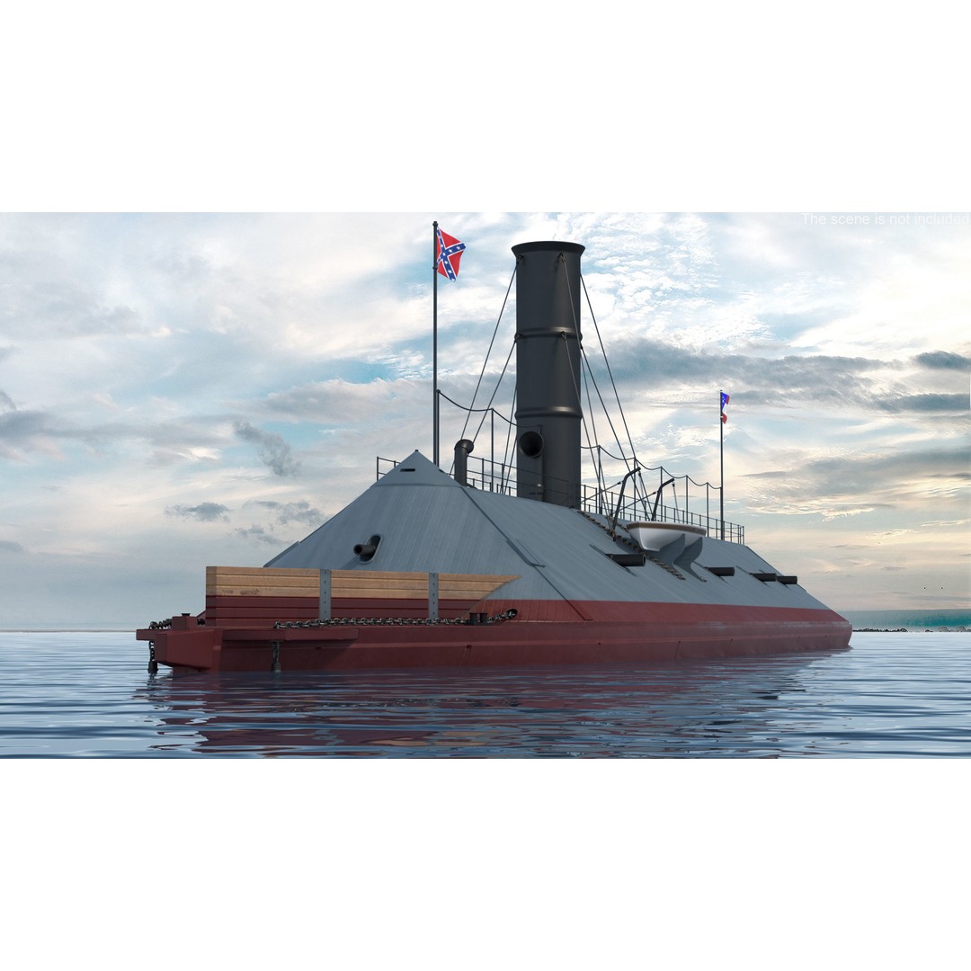 Confederate Navy Ship CSS Virginia 3D Model – Historic Ironclad, PBR Textures - View 3