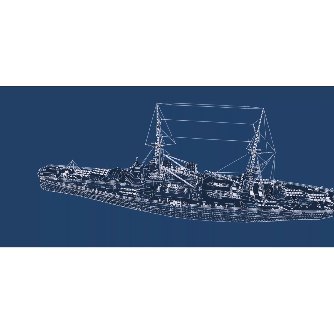 WW1 German Navy Battleship 3D Model – Majestic Class, Lumion Ready