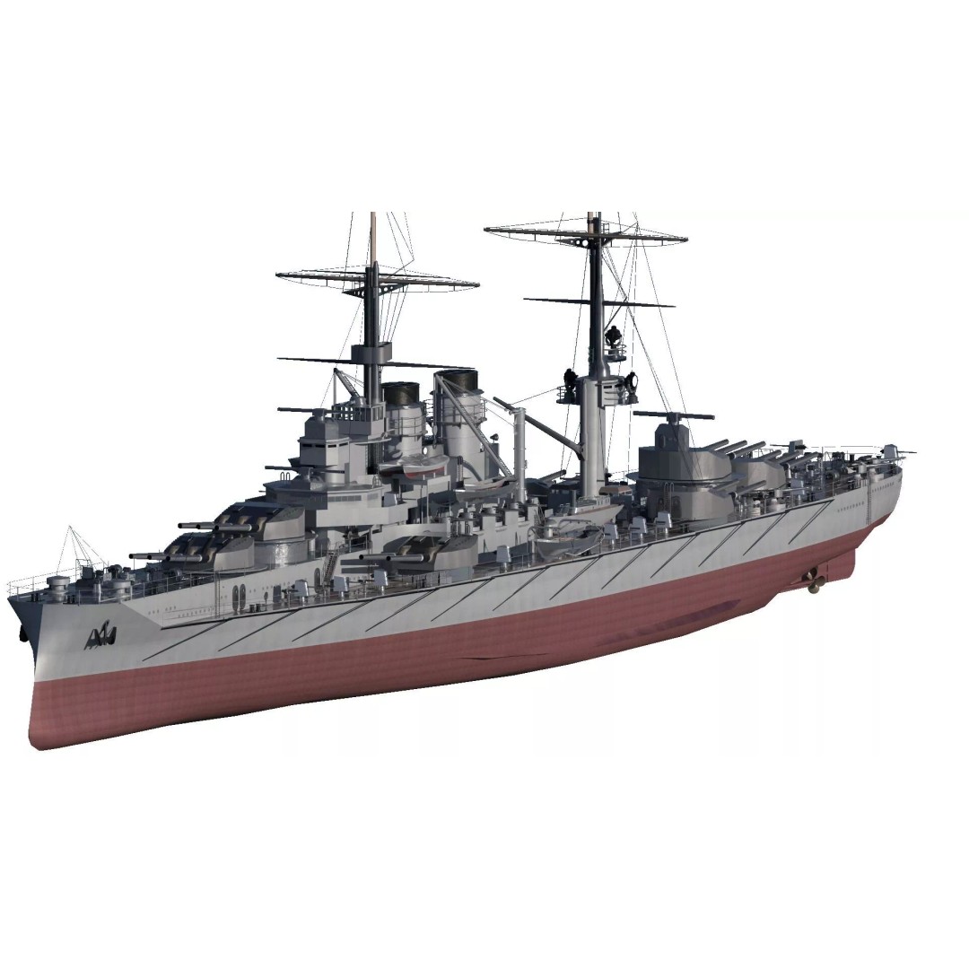 WW1 German Navy Battleship 3D Model – Majestic Class, Lumion Ready - View 2