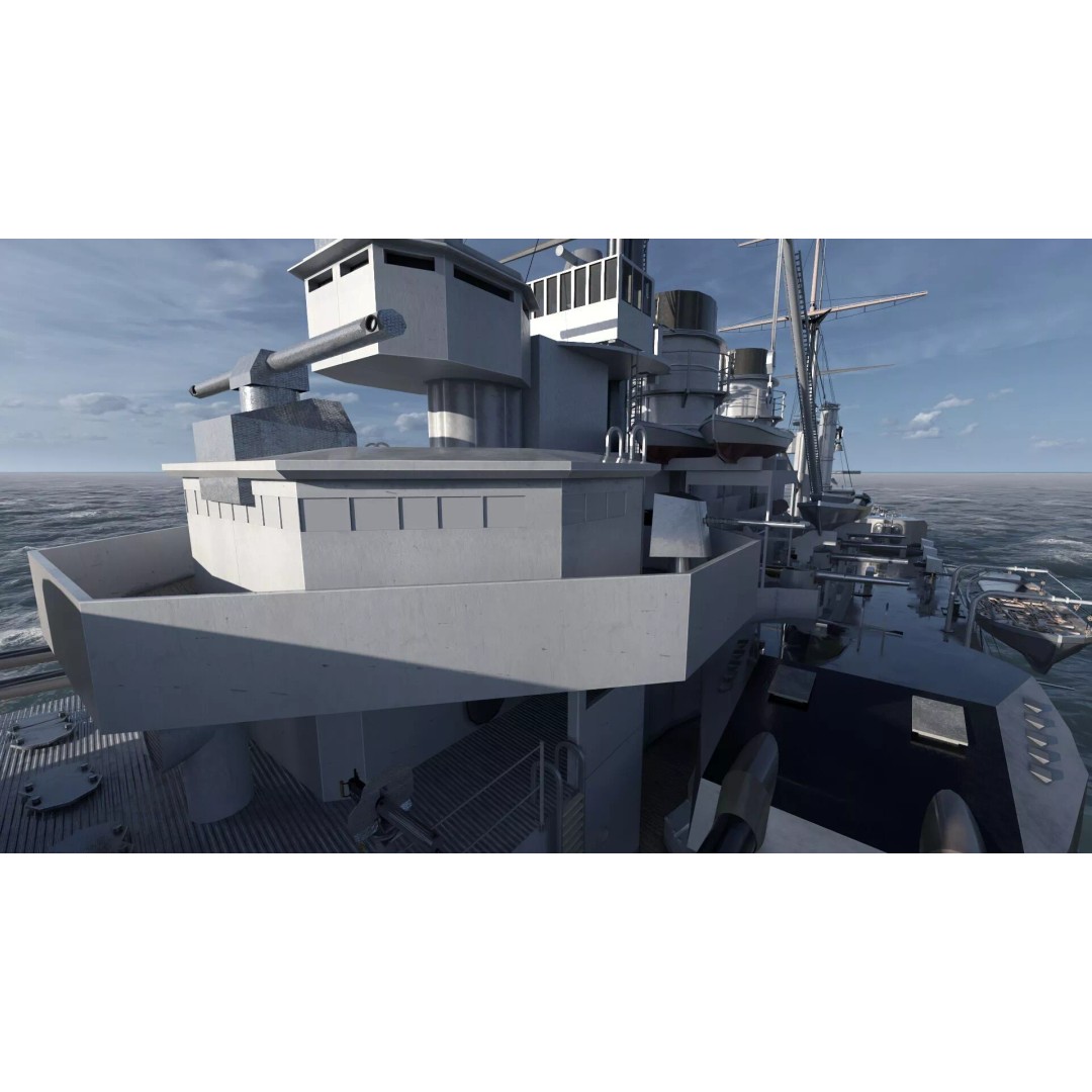 WW1 German Navy Battleship 3D Model – Majestic Class, Lumion Ready - View 22