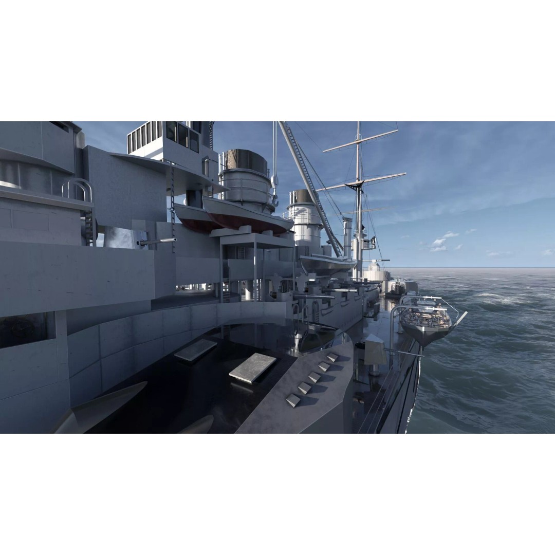 WW1 German Navy Battleship 3D Model – Majestic Class, Lumion Ready - View 23