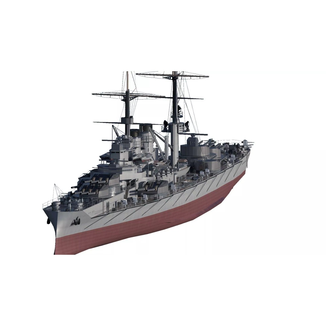 WW1 German Navy Battleship 3D Model – Majestic Class, Lumion Ready - View 3
