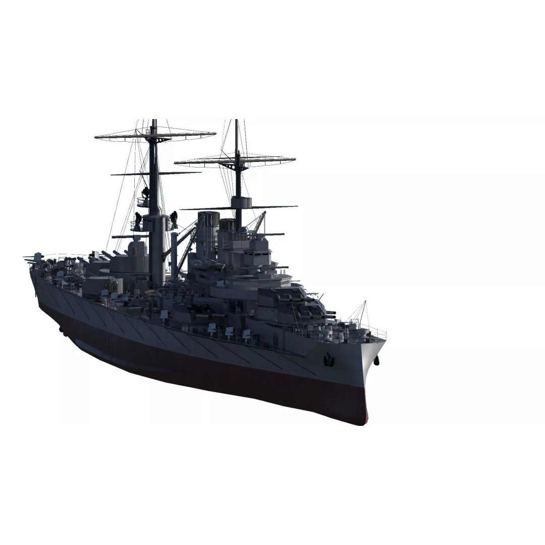 WW1 German Navy Battleship 3D Model – Majestic Class, Lumion Ready - View 4