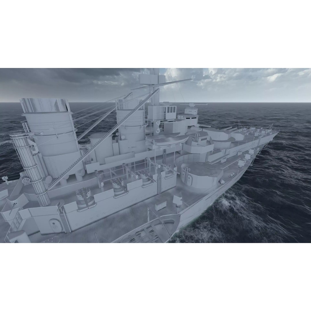 WW1 German Navy Battleship 3D Model – Majestic Class, Lumion Ready - View 40