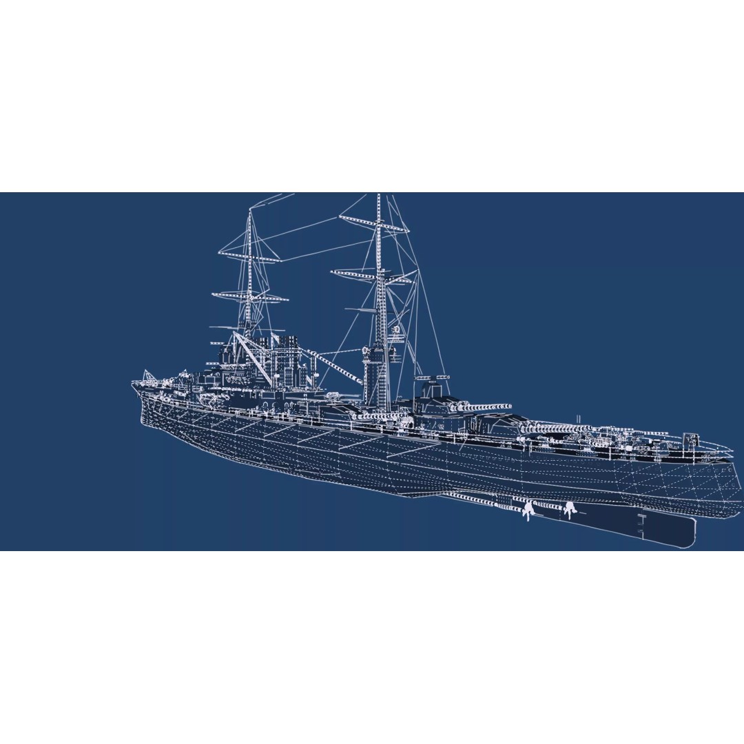 WW1 German Navy Battleship 3D Model – Majestic Class, Lumion Ready - View 52