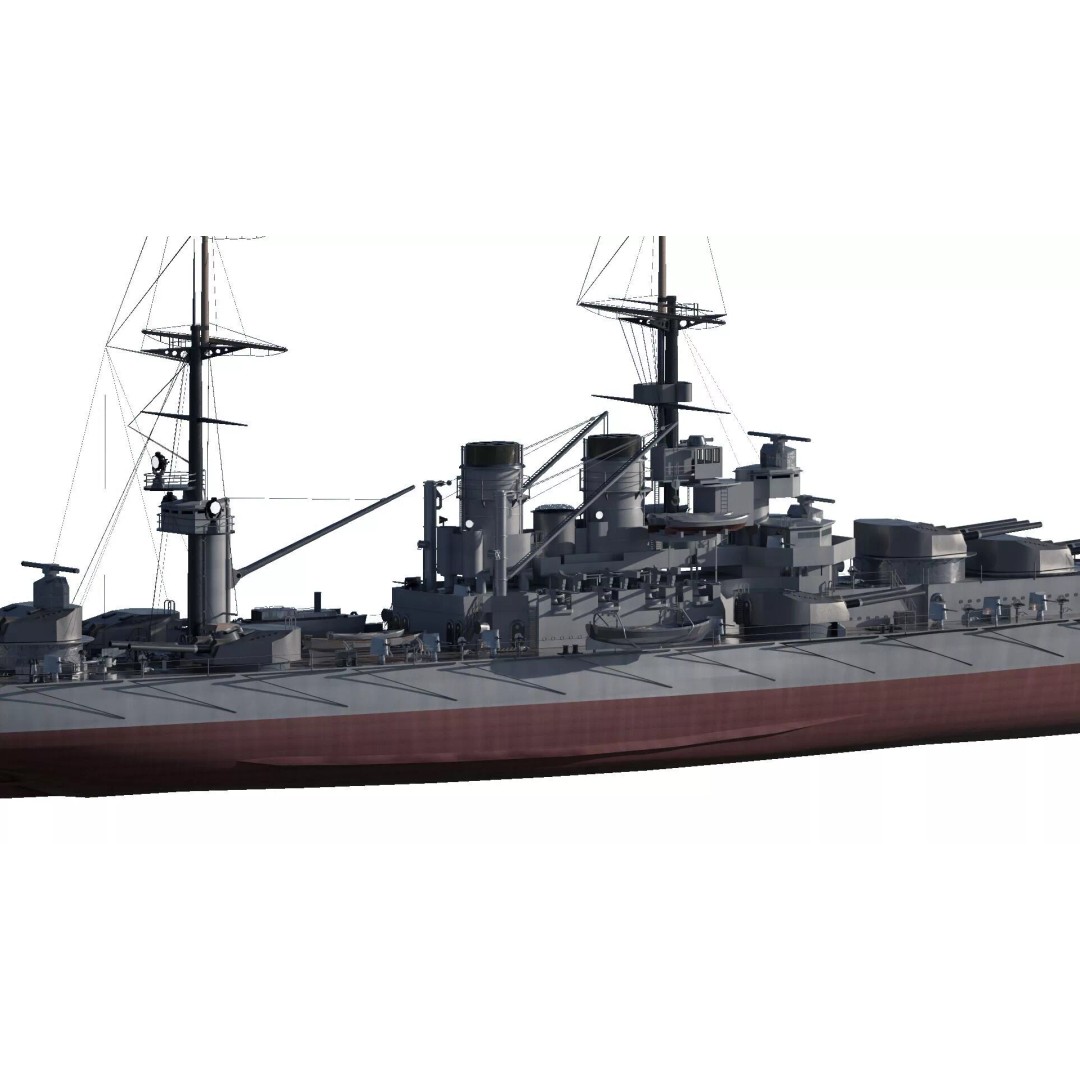 WW1 German Navy Battleship 3D Model – Majestic Class, Lumion Ready - View 6