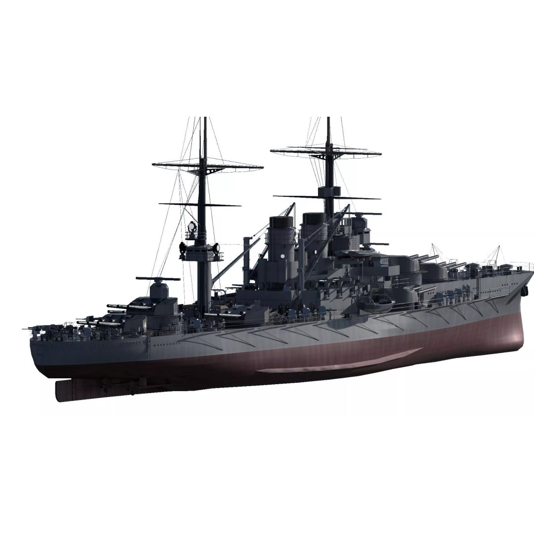 WW1 German Navy Battleship 3D Model – Majestic Class, Lumion Ready - View 7