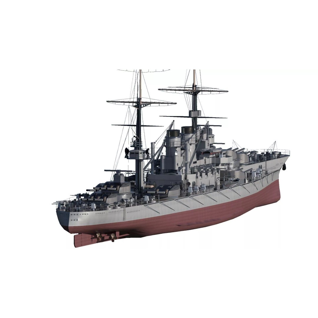 WW1 German Navy Battleship 3D Model – Majestic Class, Lumion Ready - View 8