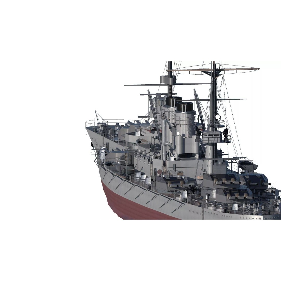 WW1 German Navy Battleship 3D Model – Majestic Class, Lumion Ready - View 9