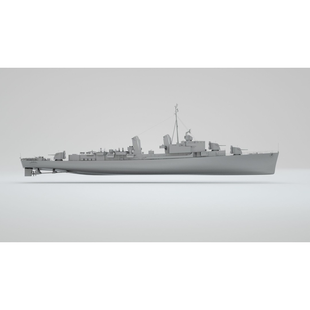 Robert H. Smith Class Destroyer Minelayer 3D Model – Rigged Warship Asset, FBX - View 10