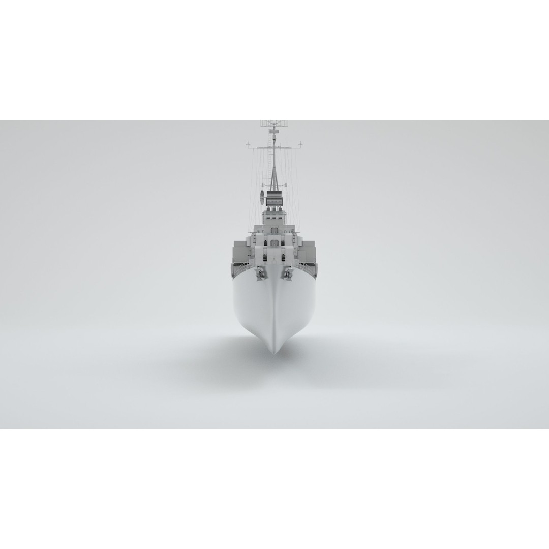 Robert H. Smith Class Destroyer Minelayer 3D Model – Rigged Warship Asset, FBX - View 12