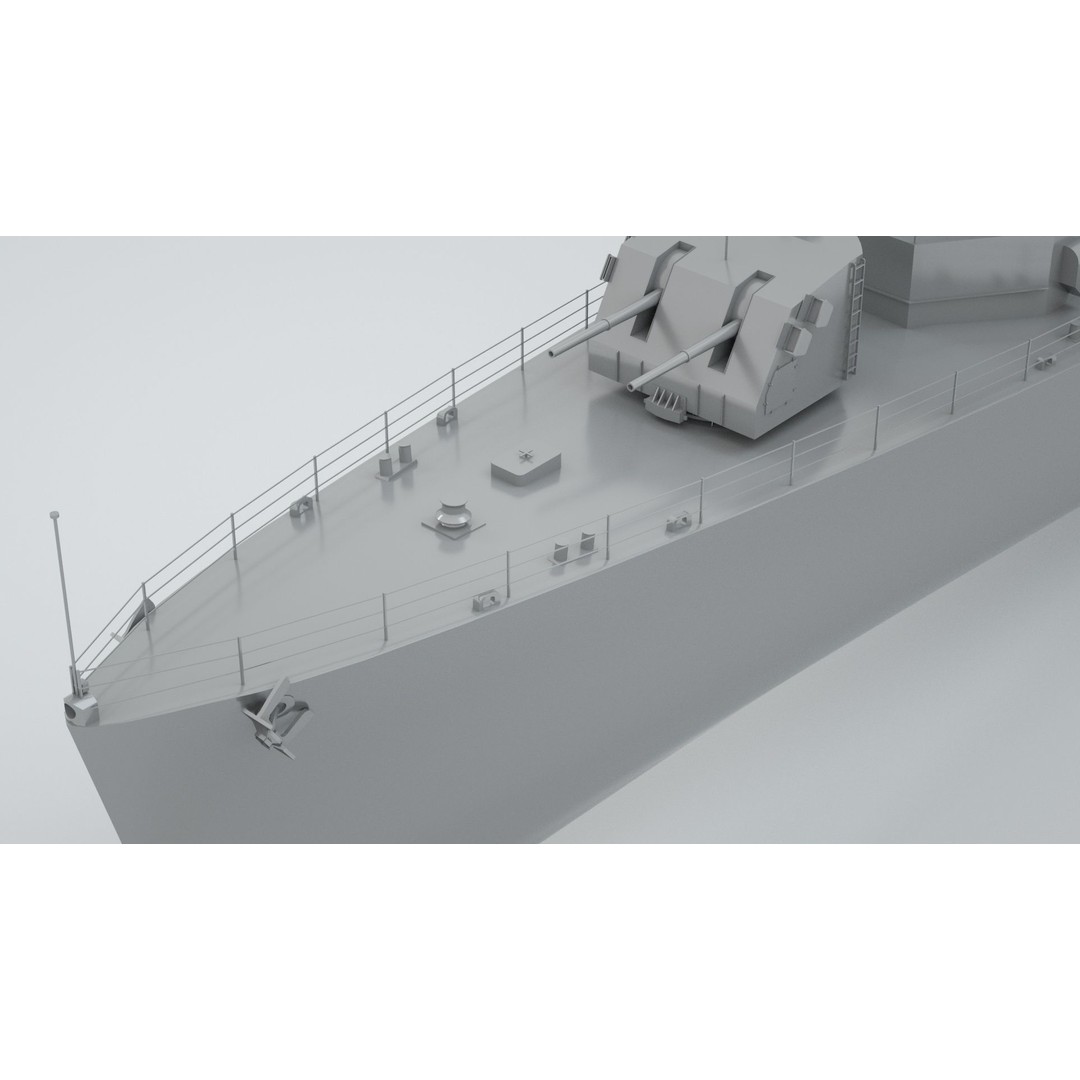 Robert H. Smith Class Destroyer Minelayer 3D Model – Rigged Warship Asset, FBX - View 4