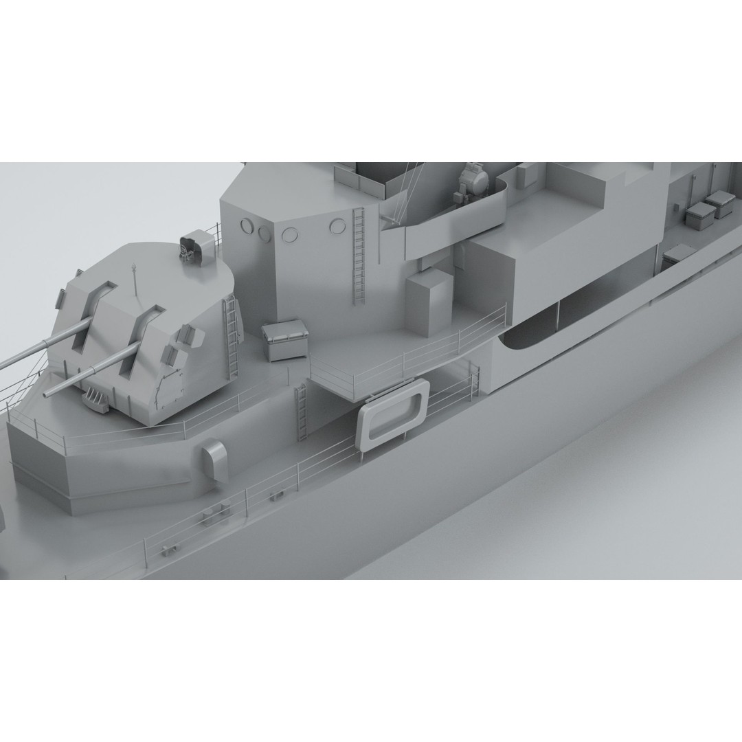 Robert H. Smith Class Destroyer Minelayer 3D Model – Rigged Warship Asset, FBX - View 5