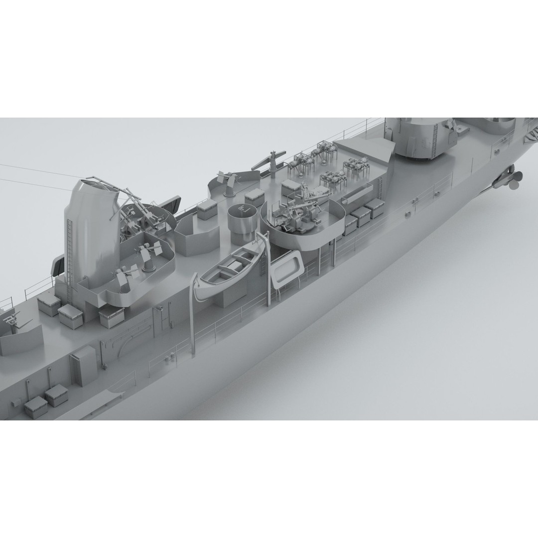 Robert H. Smith Class Destroyer Minelayer 3D Model – Rigged Warship Asset, FBX - View 7