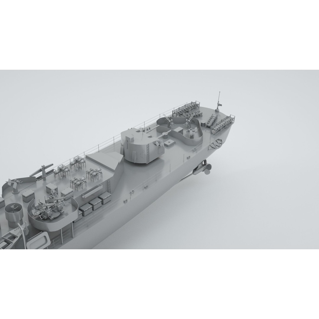 Robert H. Smith Class Destroyer Minelayer 3D Model – Rigged Warship Asset, FBX - View 8