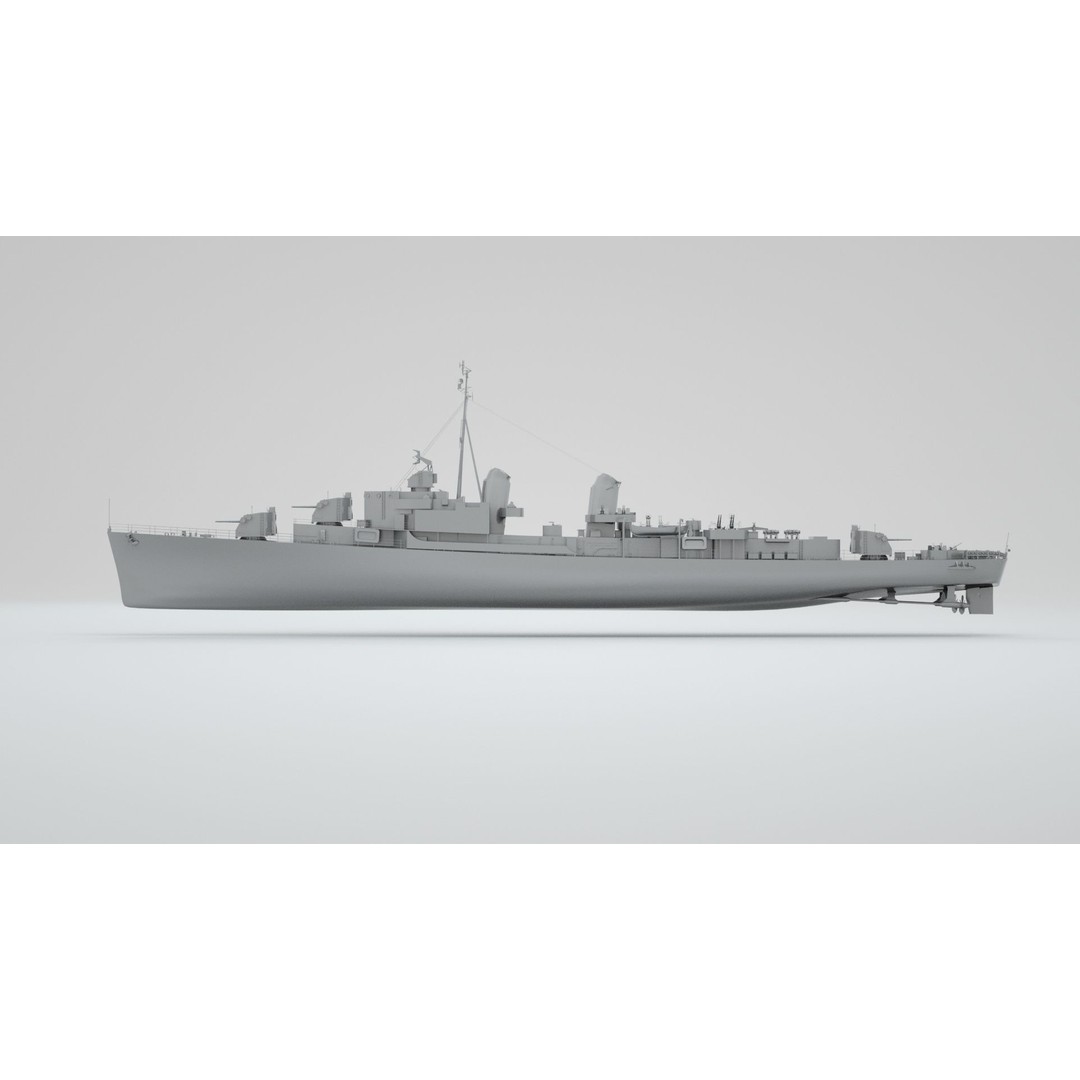 Robert H. Smith Class Destroyer Minelayer 3D Model – Rigged Warship Asset, FBX - View 9