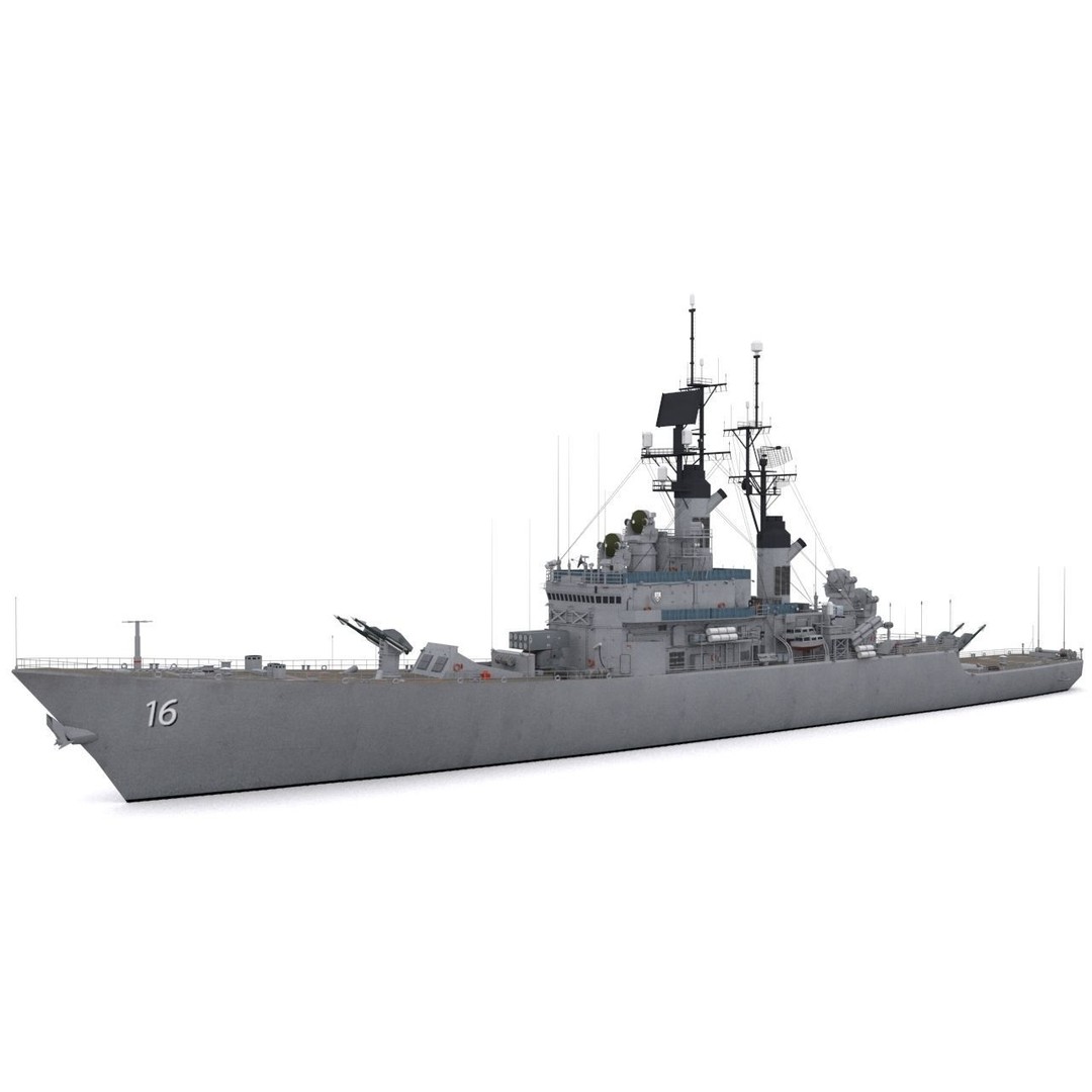 USS Leahy 3D Model – Low Poly Guided Missile Cruiser, FBX - View 5