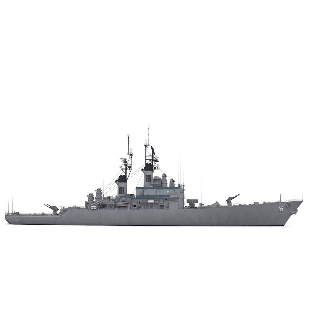 USS Leahy 3D Model – Low Poly Guided Missile Cruiser, FBX - View 8