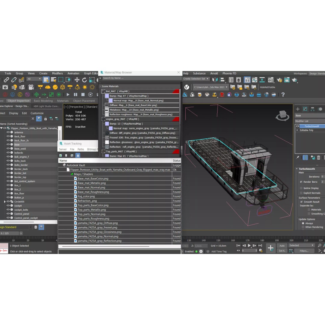 Flipper Pontoon Utility Boat 3D Model – Rigged PBR Marine Asset, FBX