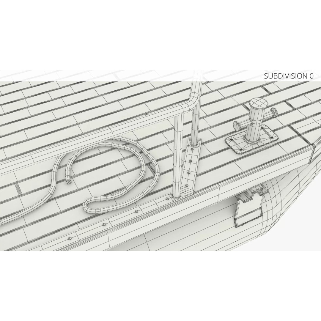 Flipper Pontoon Utility Boat 3D Model – Rigged PBR Marine Asset, FBX - View 17
