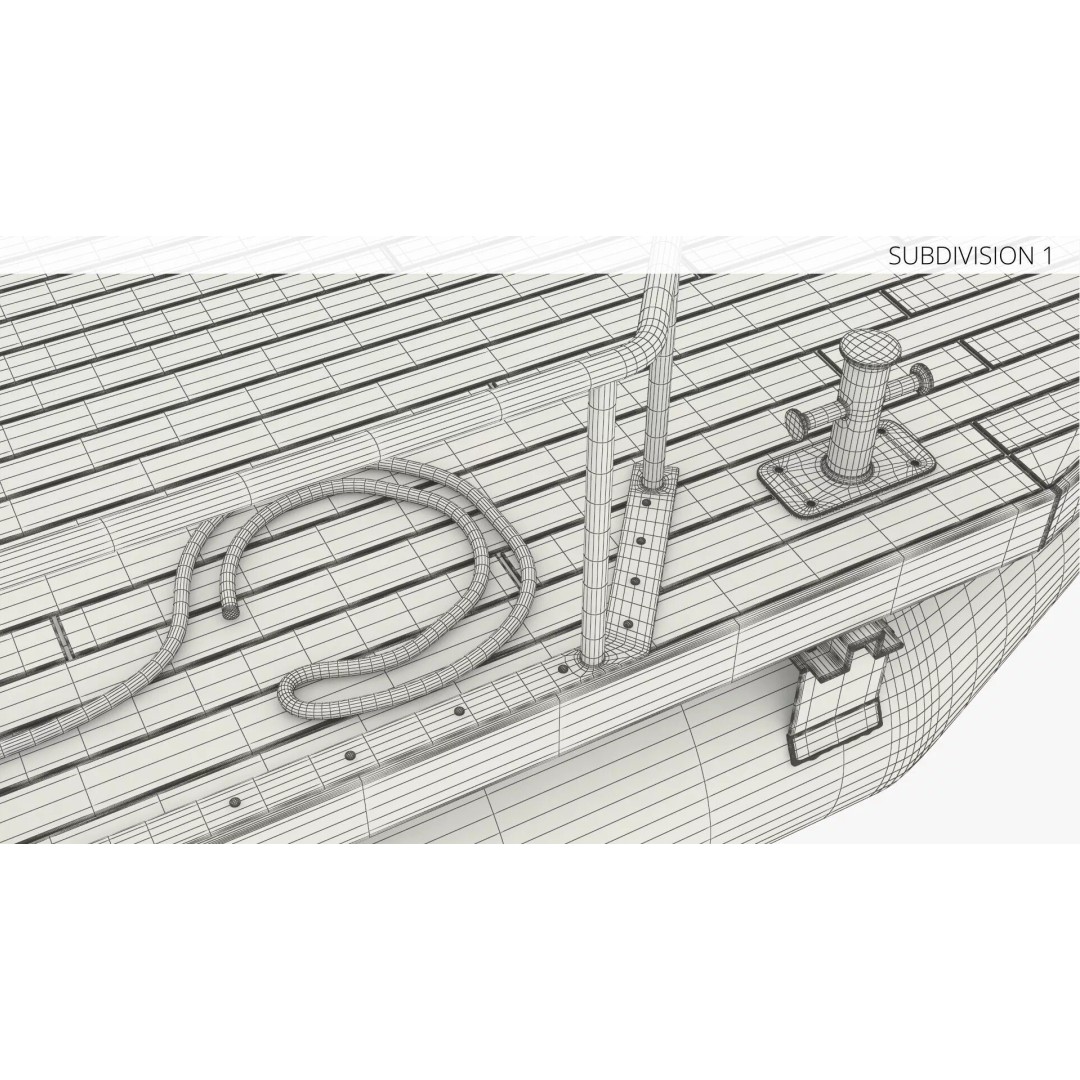 Flipper Pontoon Utility Boat 3D Model – Rigged PBR Marine Asset, FBX - View 18