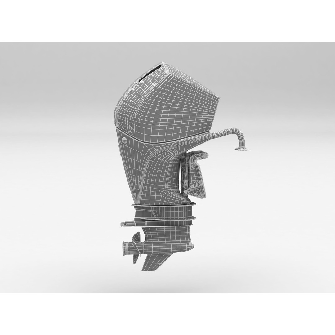 Outboard Motor 3D Model – High Poly Marine Engine, FBX, Blender