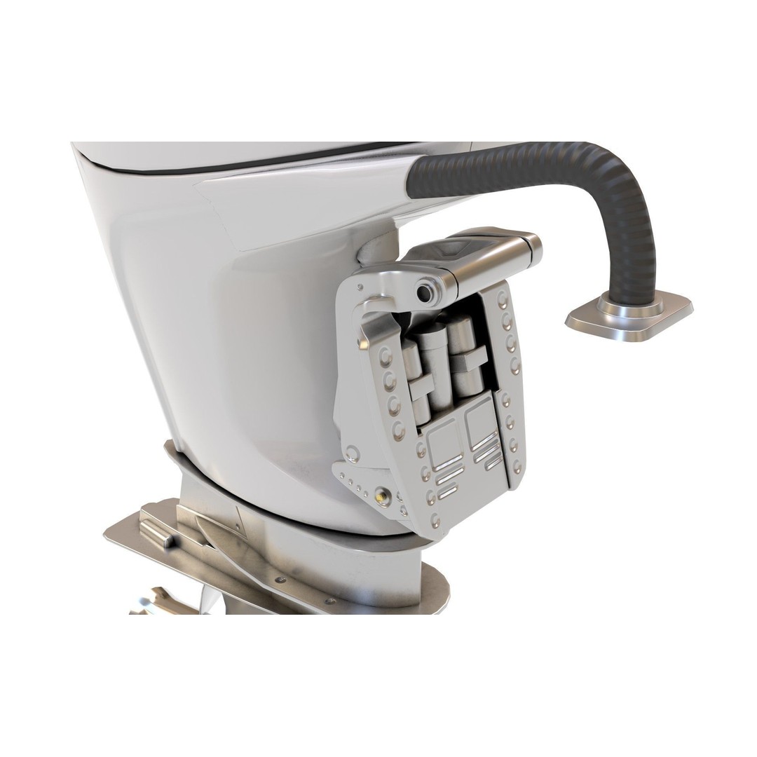 Outboard Motor 3D Model – High Poly Marine Engine, FBX, Blender - View 12