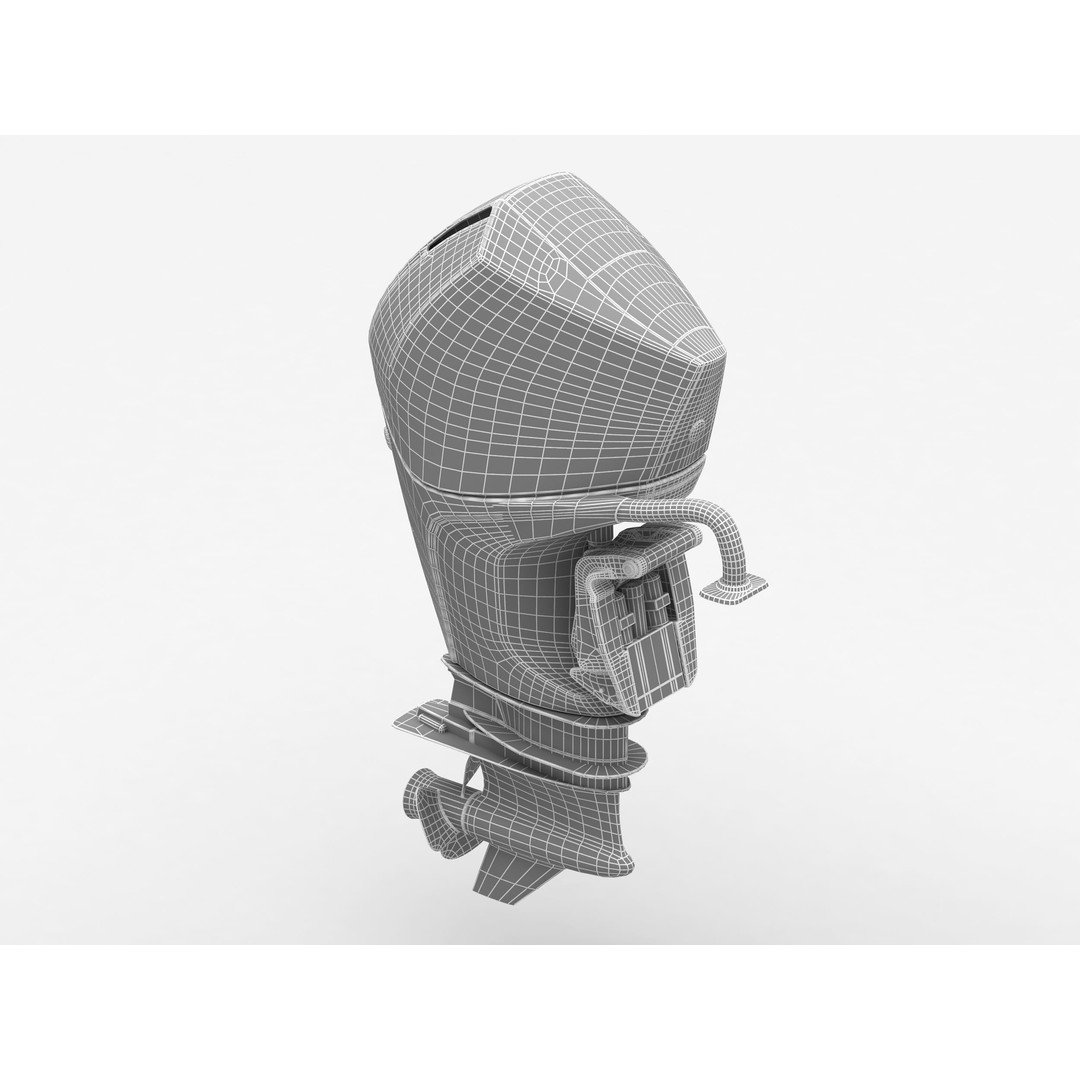 Outboard Motor 3D Model – High Poly Marine Engine, FBX, Blender - View 13