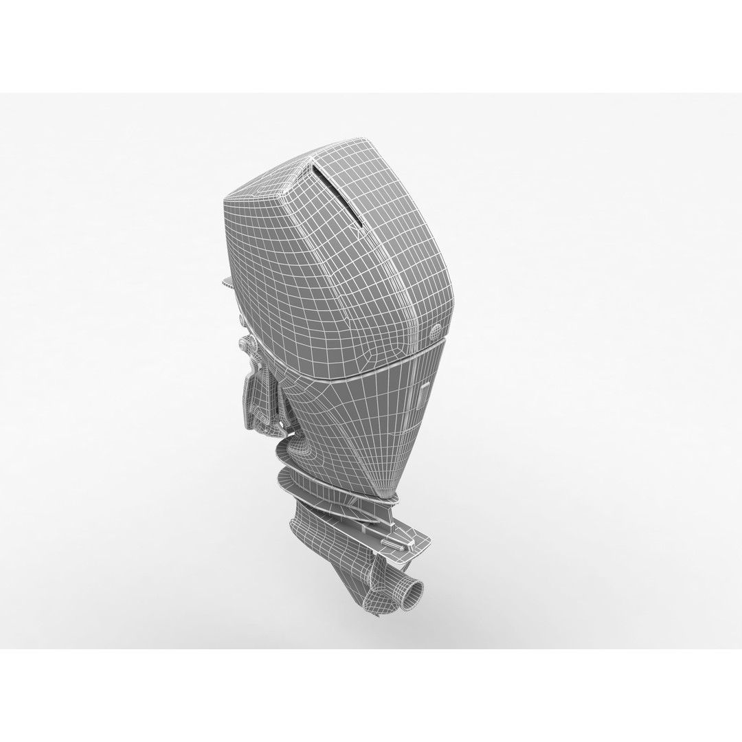 Outboard Motor 3D Model – High Poly Marine Engine, FBX, Blender - View 14