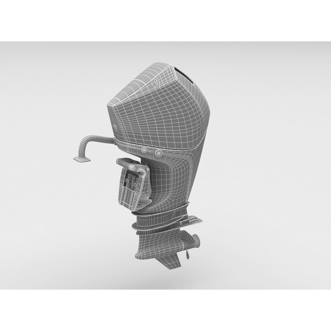 Outboard Motor 3D Model – High Poly Marine Engine, FBX, Blender - View 15