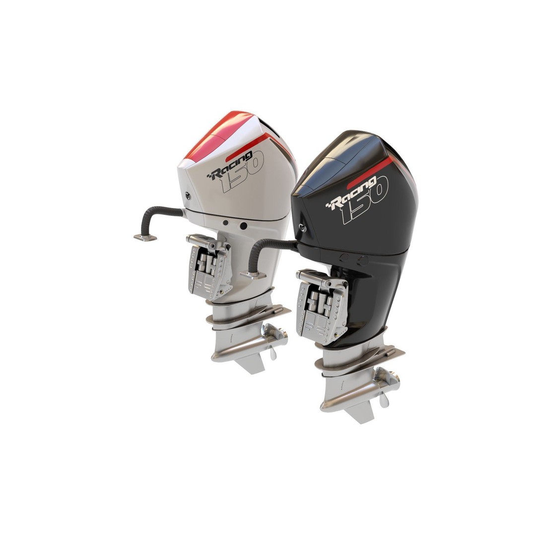 Outboard Motor 3D Model – High Poly Marine Engine, FBX, Blender - View 4