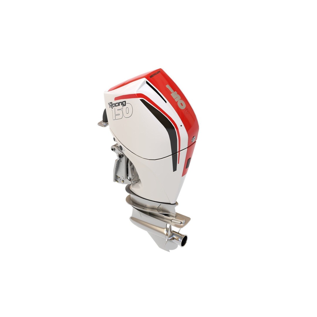 Outboard Motor 3D Model – High Poly Marine Engine, FBX, Blender - View 7