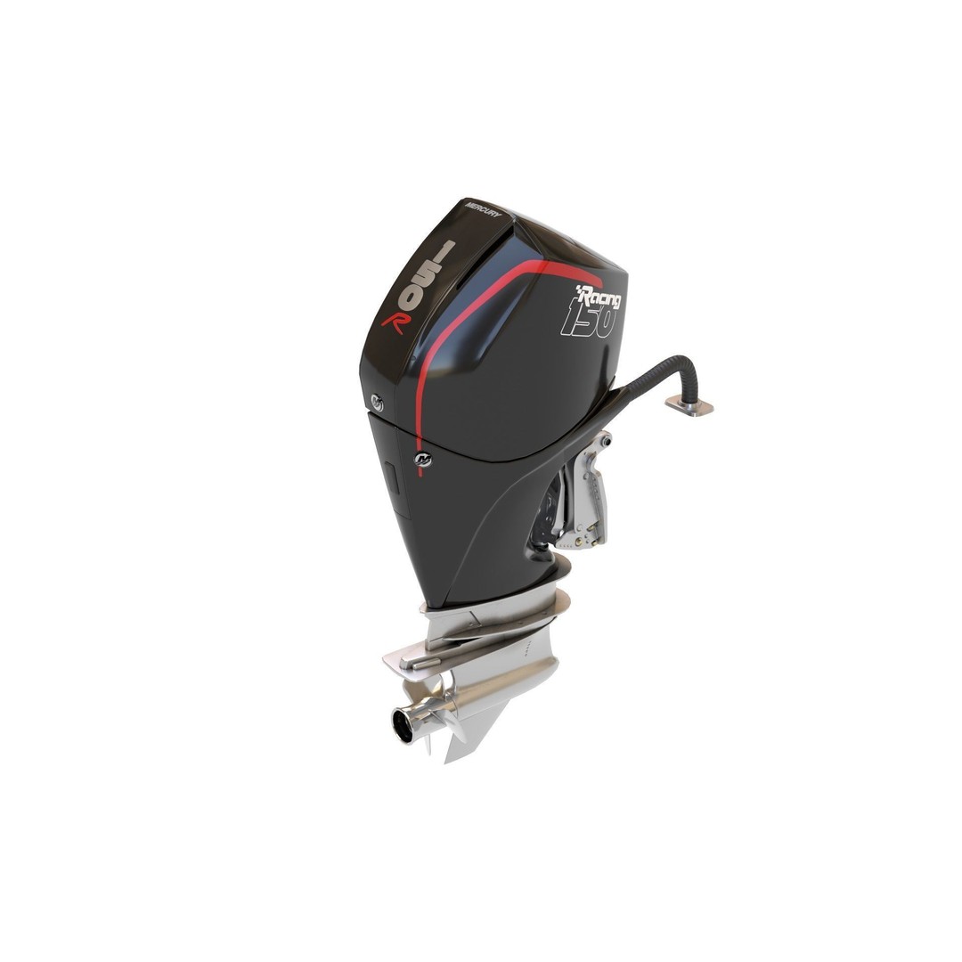 Outboard Motor 3D Model – High Poly Marine Engine, FBX, Blender - View 8