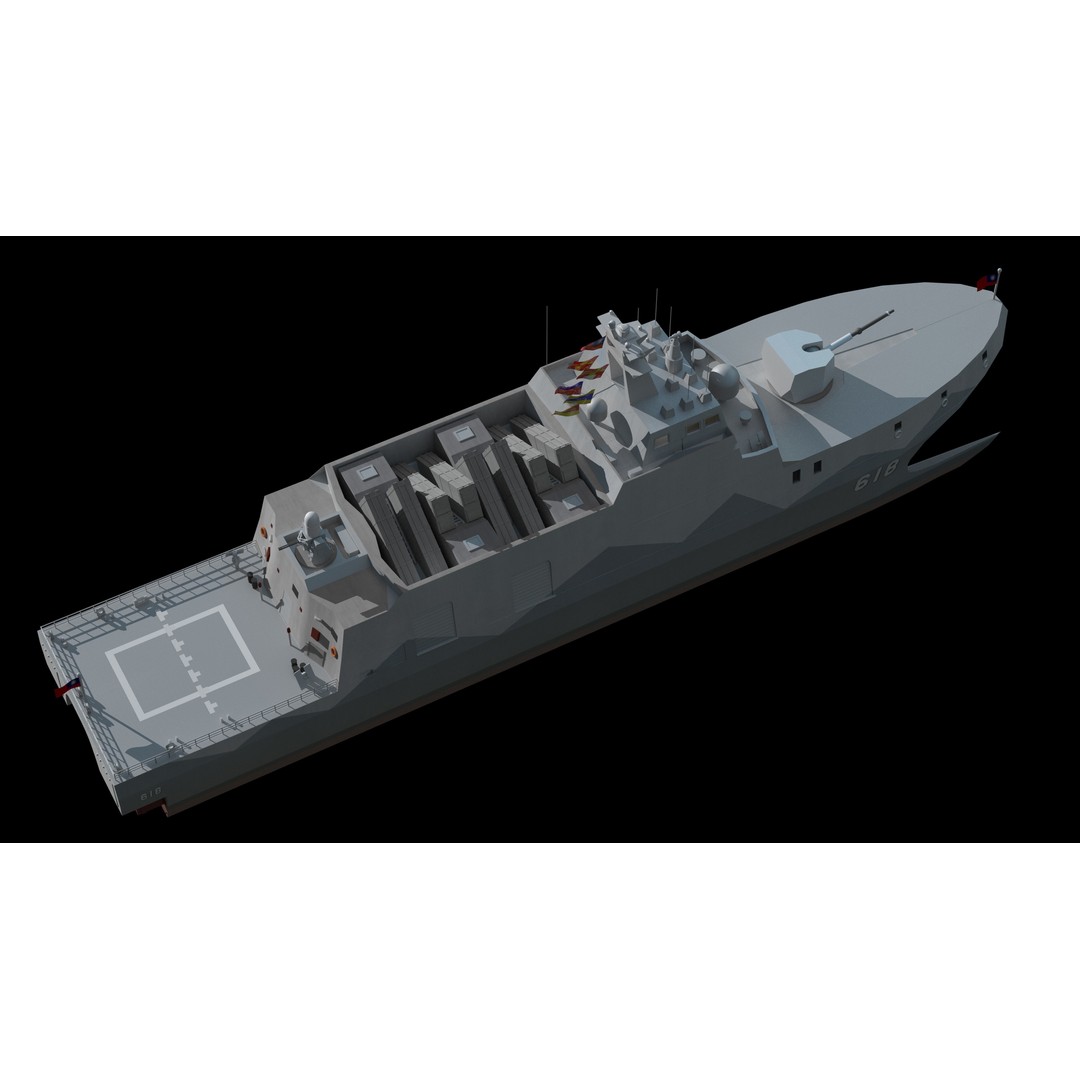 Tuojiang Class Patrol Ship 3D Model – Military Watercraft, PBR Textures, FBX - View 12