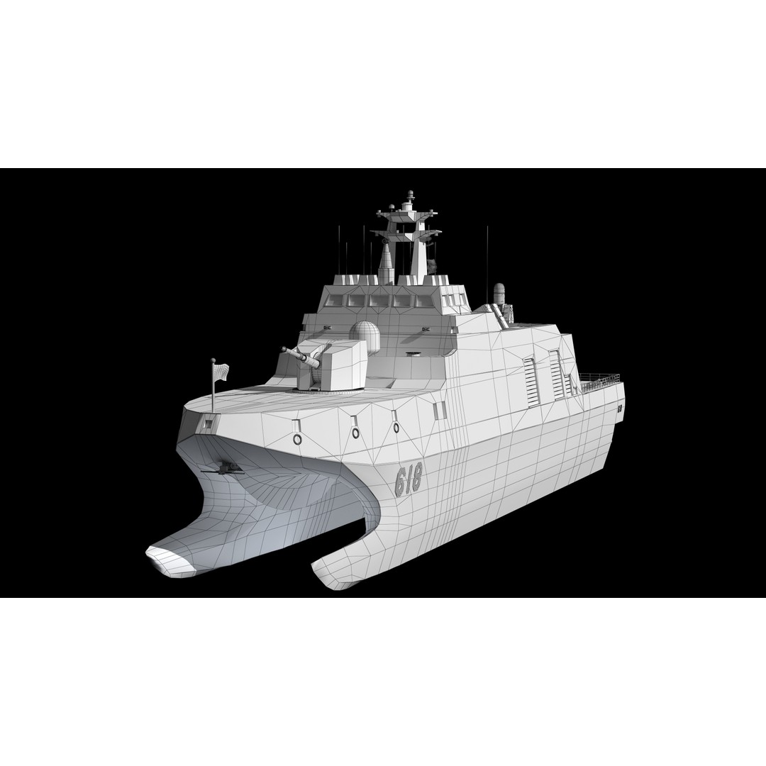 Tuojiang Class Patrol Ship 3D Model – Military Watercraft, PBR Textures, FBX - View 17