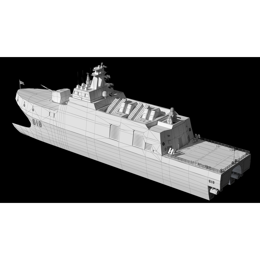 Tuojiang Class Patrol Ship 3D Model – Military Watercraft, PBR Textures, FBX - View 21
