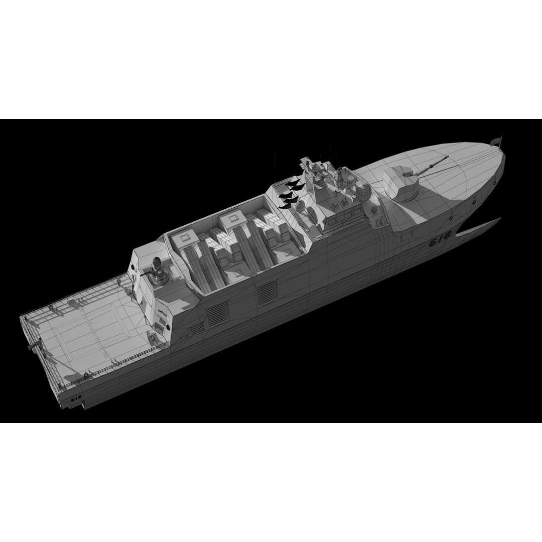 Tuojiang Class Patrol Ship 3D Model – Military Watercraft, PBR Textures, FBX - View 23