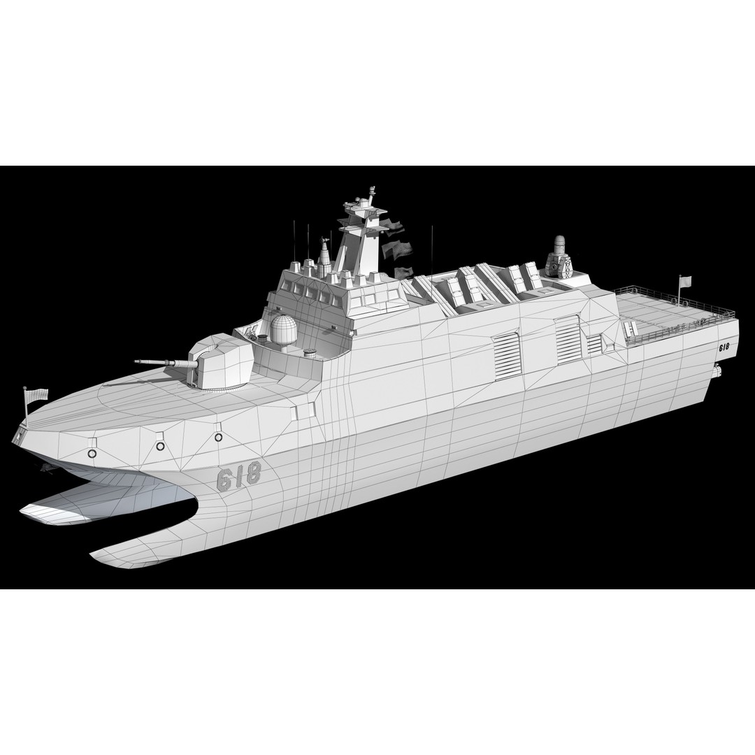 Tuojiang Class Patrol Ship 3D Model – Military Watercraft, PBR Textures, FBX - View 24