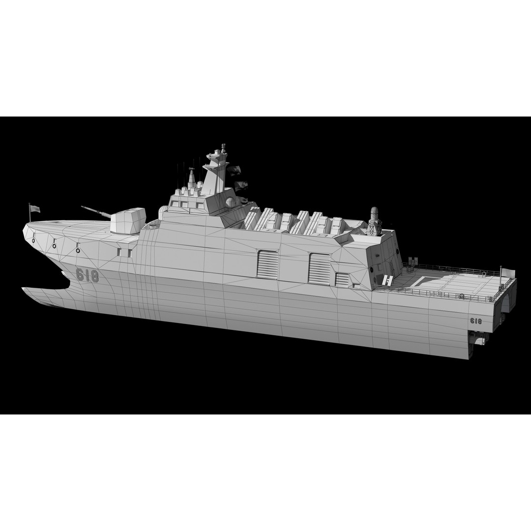 Tuojiang Class Patrol Ship 3D Model – Military Watercraft, PBR Textures, FBX - View 28