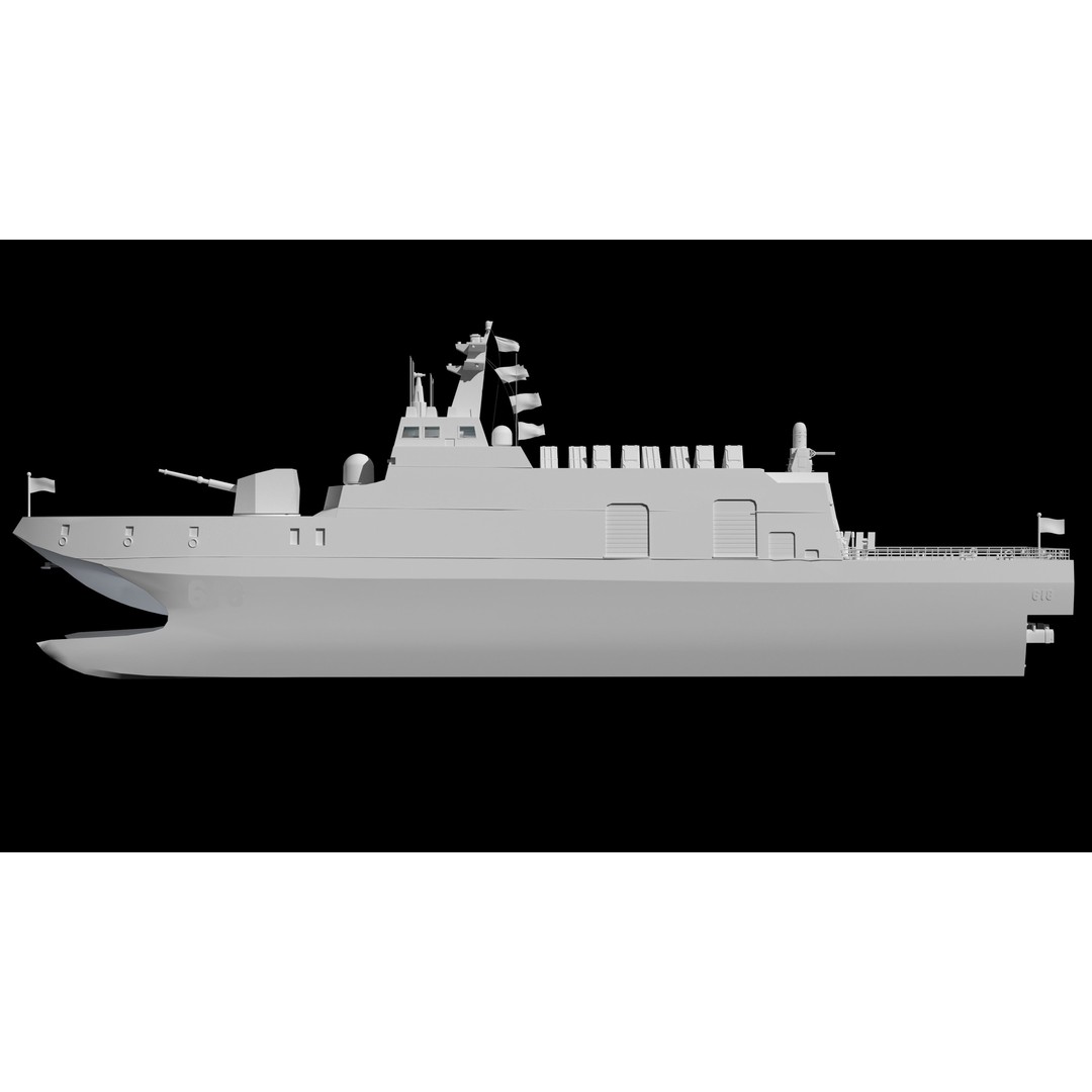 Tuojiang Class Patrol Ship 3D Model – Military Watercraft, PBR Textures, FBX - View 29