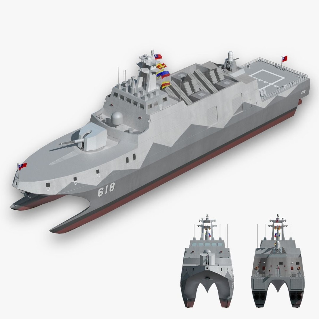 Tuojiang Class Patrol Ship 3D Model – Military Watercraft, PBR Textures, FBX - View 3