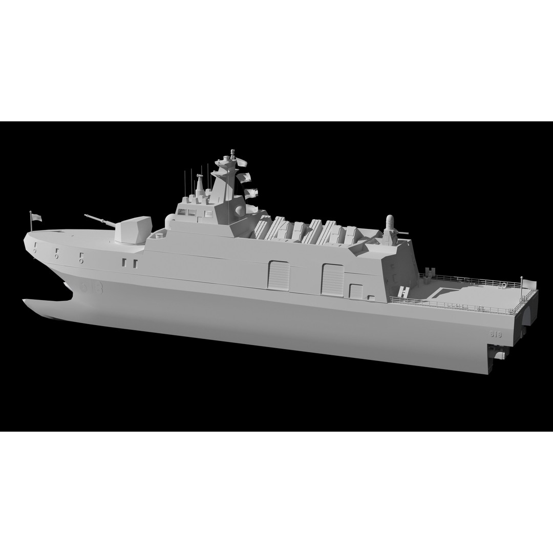 Tuojiang Class Patrol Ship 3D Model – Military Watercraft, PBR Textures, FBX - View 32