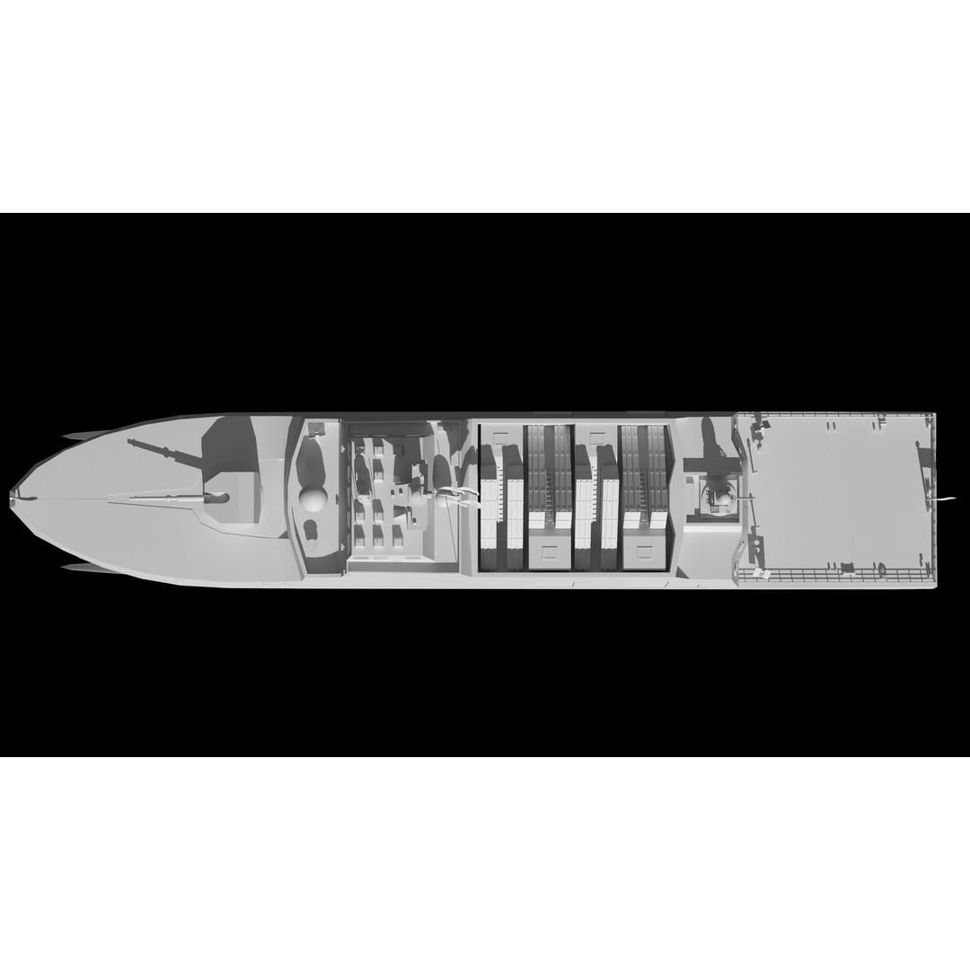 Tuojiang Class Patrol Ship 3D Model – Military Watercraft, PBR Textures, FBX - View 34