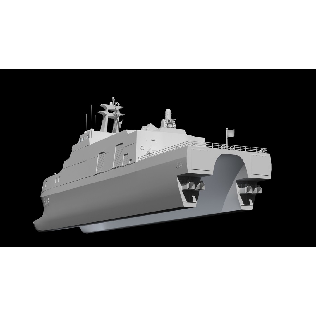 Tuojiang Class Patrol Ship 3D Model – Military Watercraft, PBR Textures, FBX - View 36