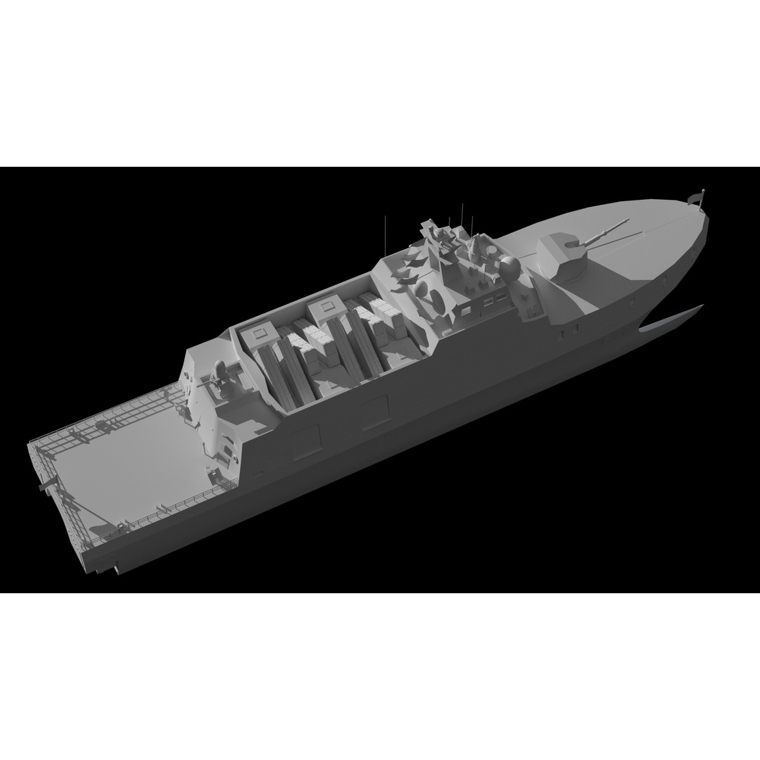 Tuojiang Class Patrol Ship 3D Model – Military Watercraft, PBR Textures, FBX - View 38