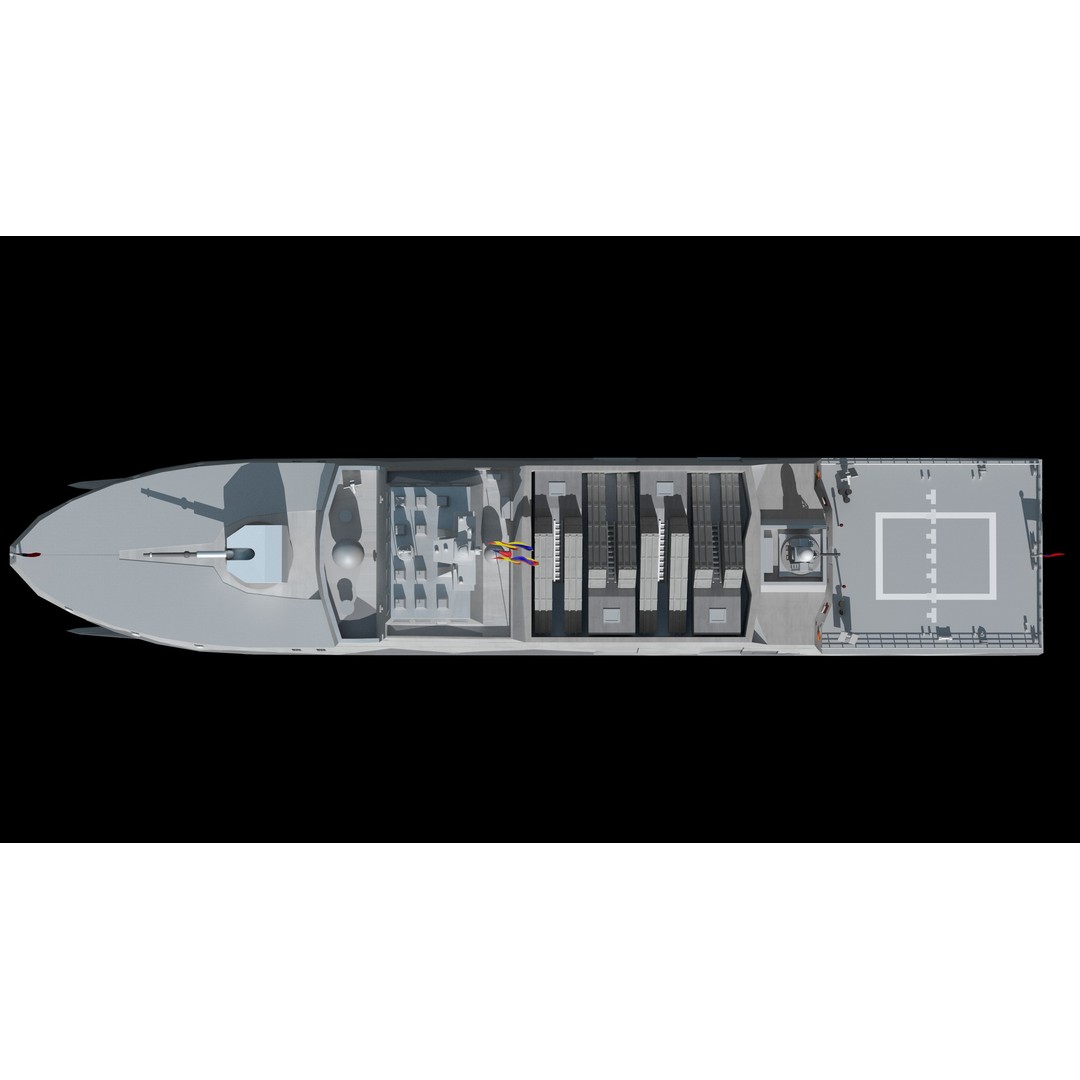 Tuojiang Class Patrol Ship 3D Model – Military Watercraft, PBR Textures, FBX - View 8
