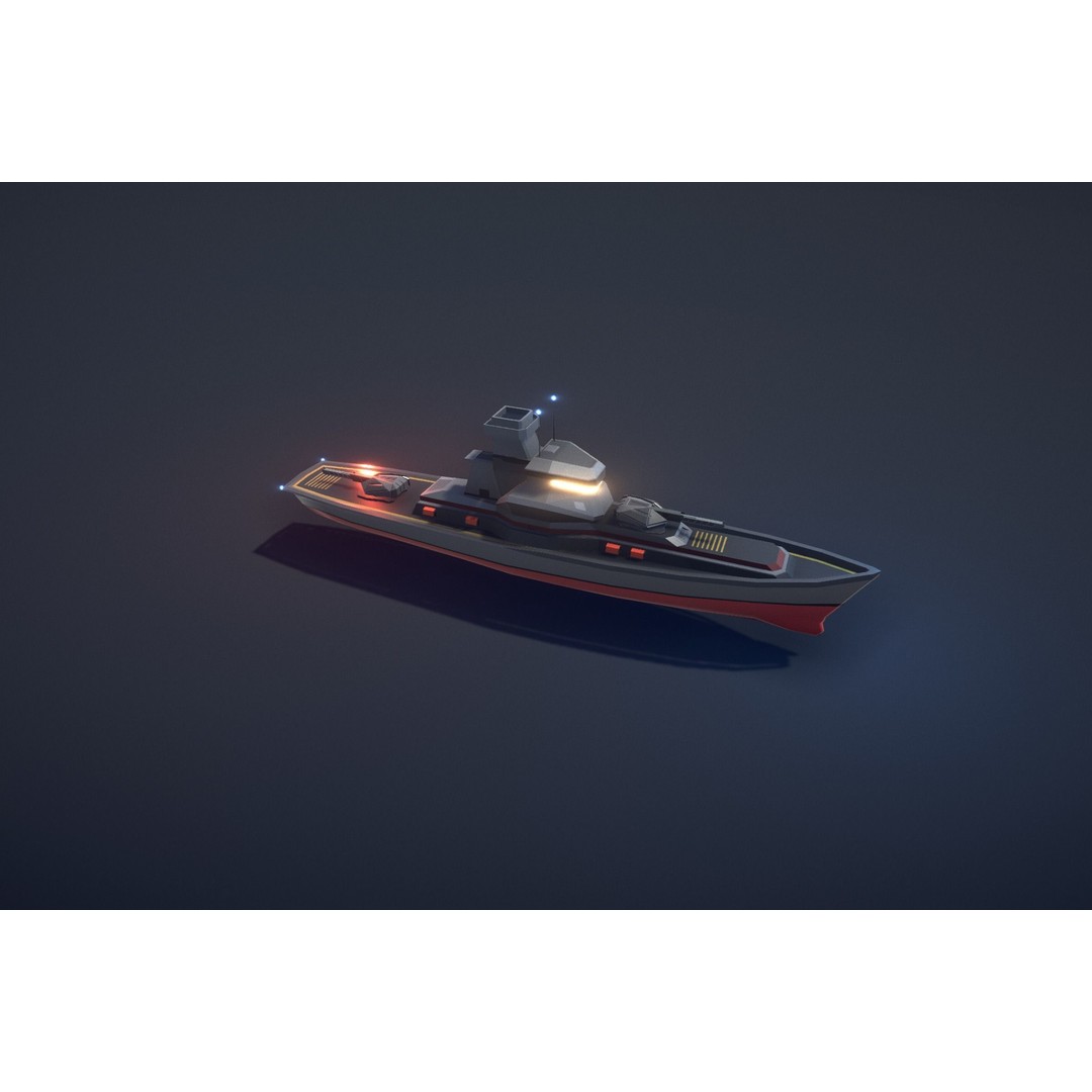 Poly Fleet 3D Model – Low Poly Battleship Fleet, Game Ready, FBX - View 12