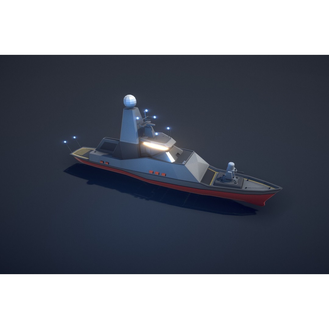 Poly Fleet 3D Model – Low Poly Battleship Fleet, Game Ready, FBX - View 13