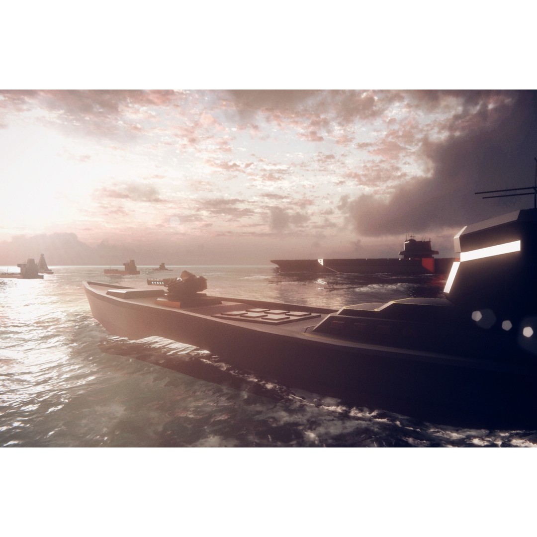 Poly Fleet 3D Model – Low Poly Battleship Fleet, Game Ready, FBX - View 8